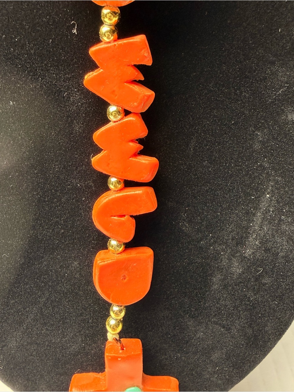 Handmade Catholic Rosary Necklace Orange Green Clay Beaded What Would Jesus Do - Picture 3 of 8